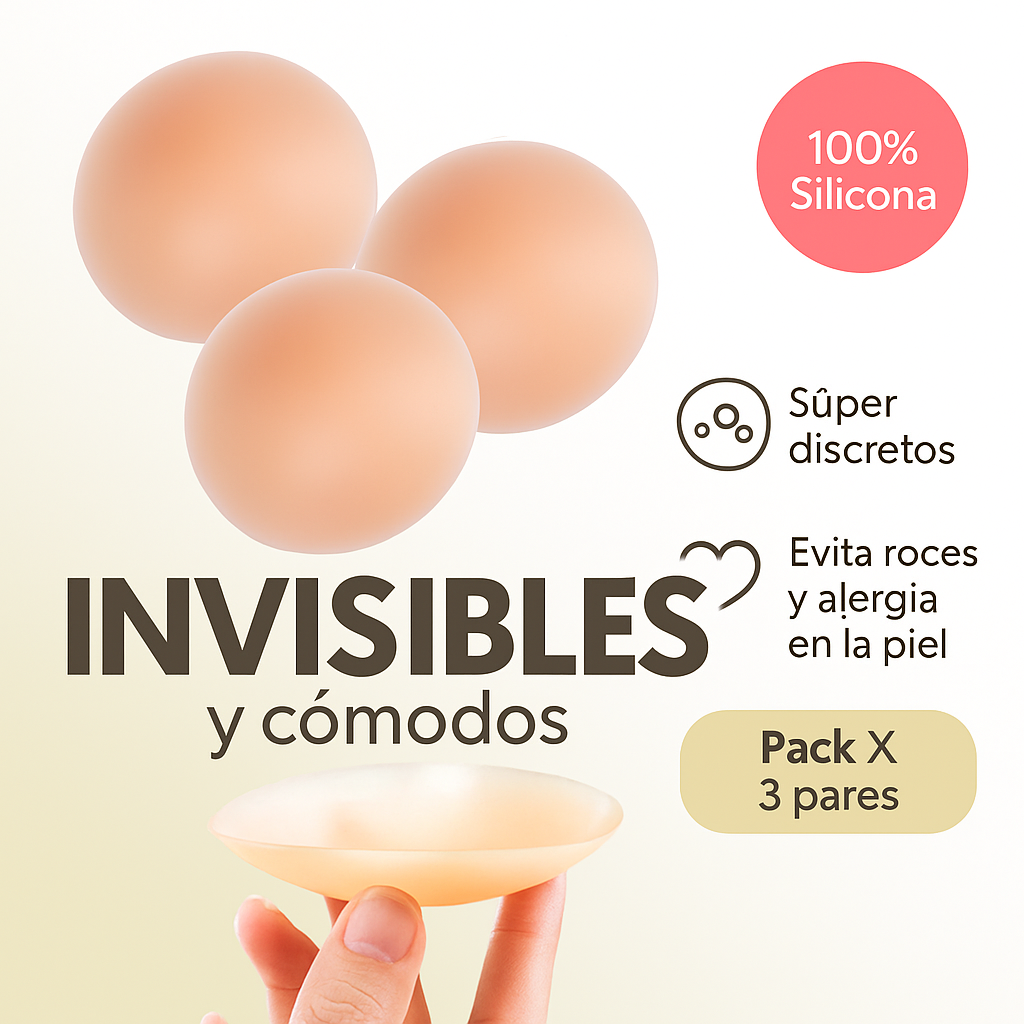 Cubre pez💫nes: libertad y discreción todo el día sin brasier- Pack X 3 Pares🎁Envío Gratis