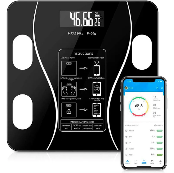 Báscula Smart Pro: 💪Monitorea 12 indicadores de salud desde tu celular.📱