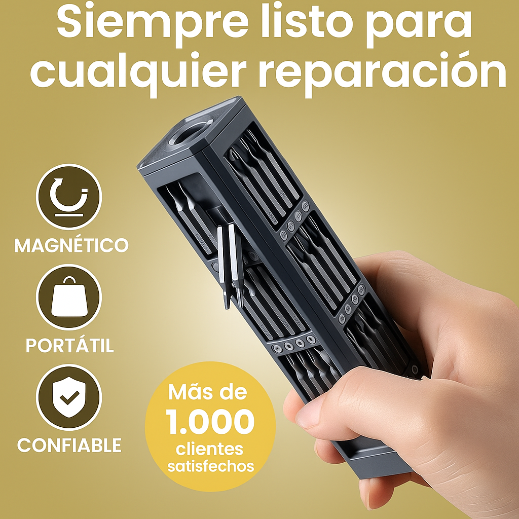 Kit Profesional 45 en 1 – Destornillador Manual (No inalámbrico) Magnético de Precisión: Calidad Pro para Tus Reparaciones