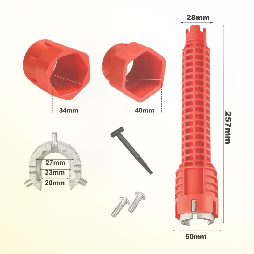 Llave Multifuncional 8 en 1 para Grifos – Instala y Repara Fácil, Rápido y Seguro