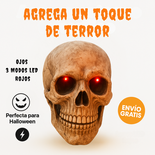 Máscara Calavera Realista con Mandíbula Móvil y Ojos con 3 modos LED – ¡Impacta en cada mirada!🎁47% Dcto