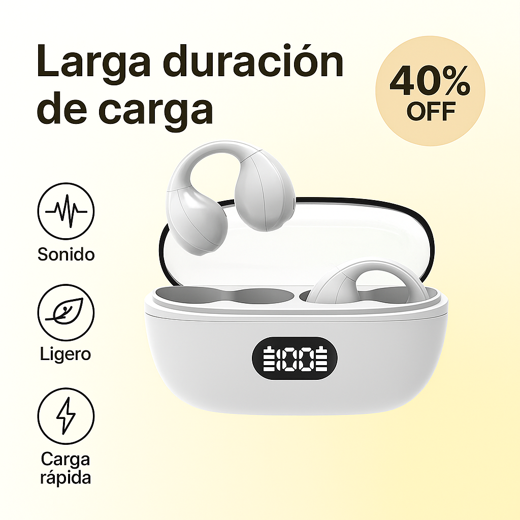 Audífonos abiertos que te dejan escuchar tu música sin aislarte del mundo 🎁Envío Gratis