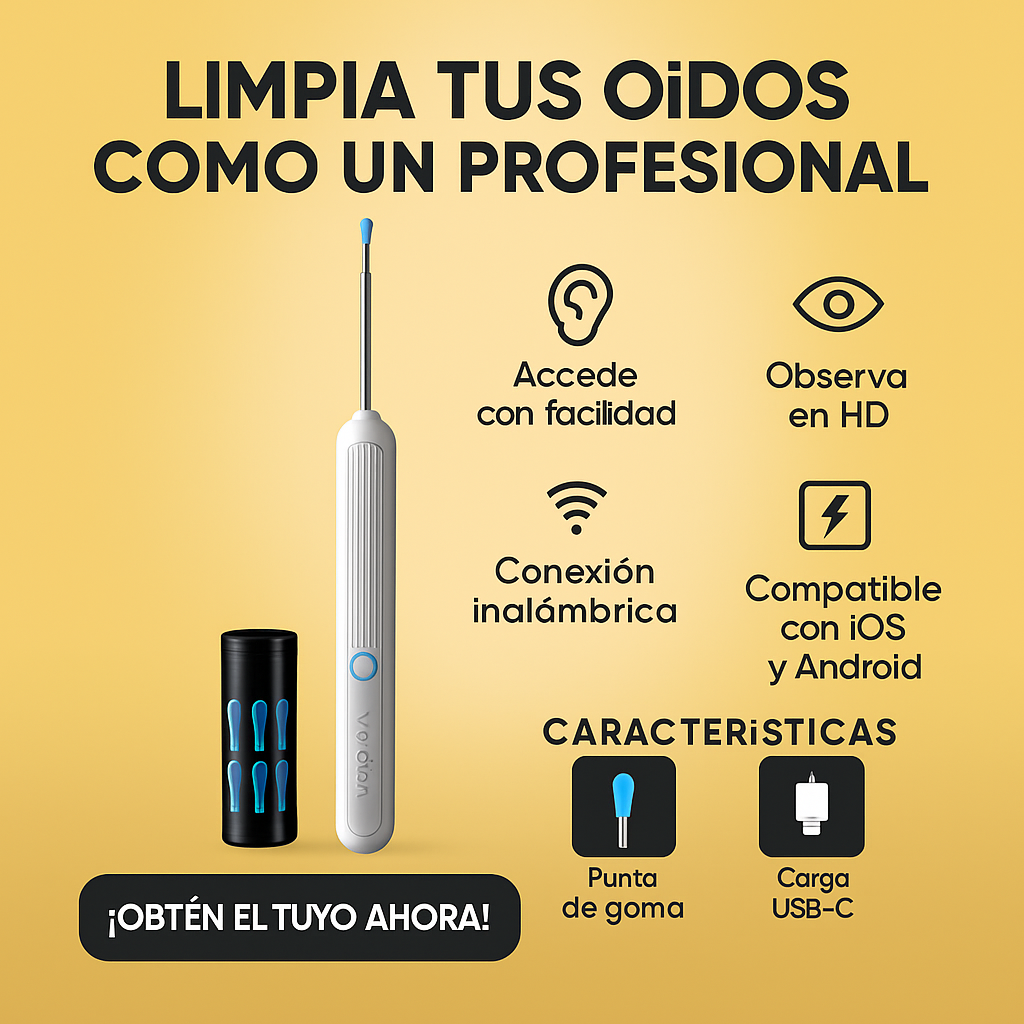 WaxClean Pro - El Limpiador de Oídos Inteligente con Cámara HD que Revoluciona tu Higiene Auditiva🎁50% OFF