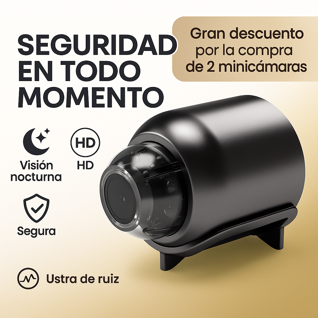 Mini Cámara de Seguridad UltraVisión: Protección discreta con visión total🎁Envío Gratis