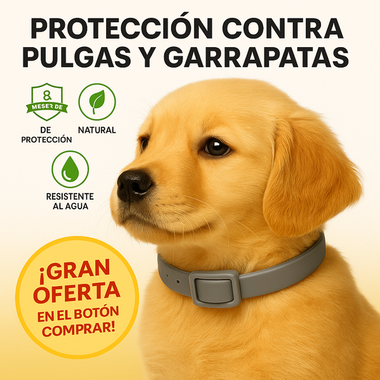Collar Natural Antipulgas para Perros – Protección Segura hasta 8 Meses🎁Envío Gratis