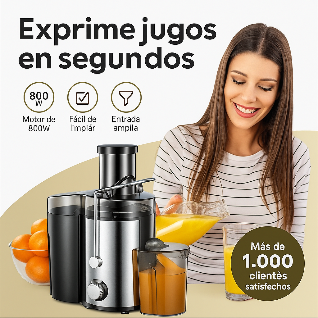 Jugo fresco todos los días, sin esfuerzo y en segundos.🎁50% Dcto