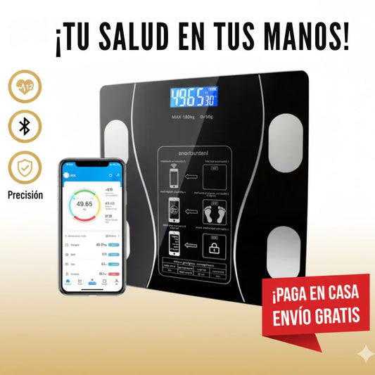Báscula Smart Pro: 💪Monitorea 12 indicadores de salud desde tu celular.📱