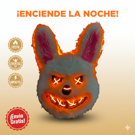 Máscara Conejo Neón: La Noche Nunca Volverá a Ser la Misma 🎃