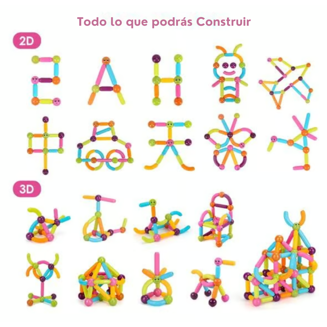 Bloques Construcción Magnéticos: Multiplica la Creatividad y Olvídate de las Pantallas. ¡Se están agotando!🎁Envío Gratis
