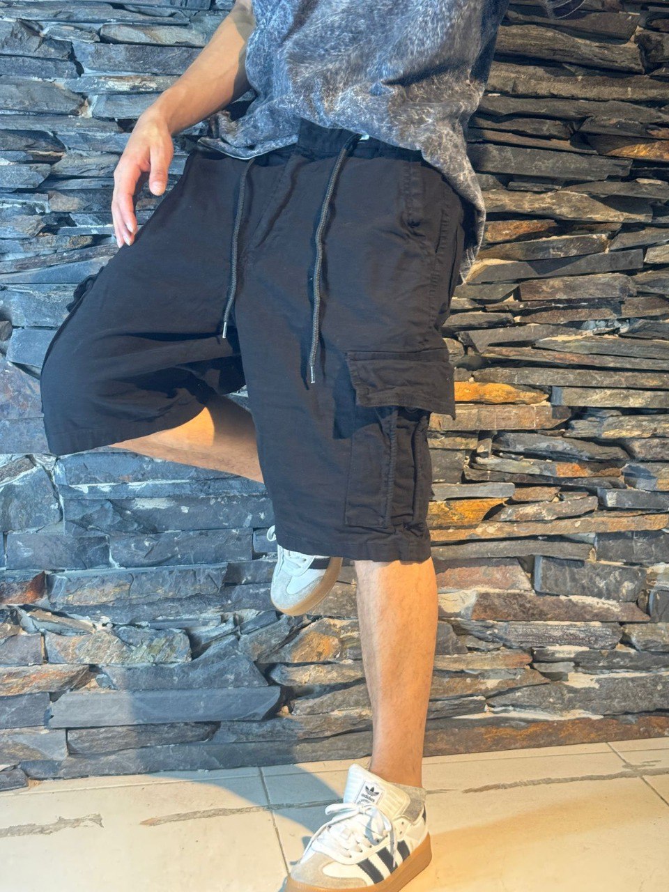 Pantaloneta Cargo Drill Licrado Calidad Premium-  Bolsillos Laterales 🎁ENVIO GRATIS